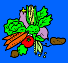 Dibujo verduras pintado por YAMEL