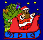 Dibujo Papa Noel en su trineo pintado por copoooooooooooooooooooooo