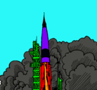 Dibujo Lanzamiento cohete pintado por joseangel