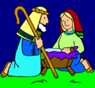 Dibujo Adoran al niño Jesús pintado por alexander