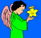 Dibujo Ángel y estrella pintado por juandiego