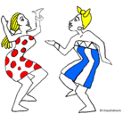 Dibujo Mujeres bailando pintado por fridamonserrat