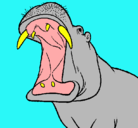 Dibujo Hipopótamo con la boca abierta pintado por mariaalejandra