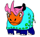 Dibujo Rinoceronte pintado por leonardo