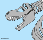 Dibujo Esqueleto tiranosaurio rex pintado por reda