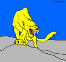 Dibujo Tigre con afilados colmillos pintado por mayanin