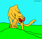 Dibujo Tigre con afilados colmillos pintado por rodrigo