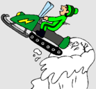 Dibujo Salto con moto de nieve pintado por Extremista7
