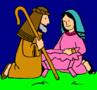 Dibujo Adoran al niño Jesús pintado por estrella