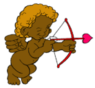 Dibujo Cupido apuntando con la flecha pintado por vanessa