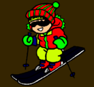 Dibujo Niño esquiando pintado por alexderchey