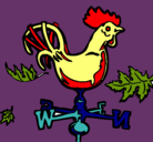 Dibujo Veletas y gallo pintado por DAVID