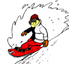 Dibujo Bajada en tabla de nieve pintado por rodrigo