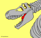 Dibujo Esqueleto tiranosaurio rex pintado por María