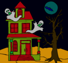 Dibujo Casa fantansma pintado por lidia