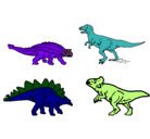 Dibujo Dinosaurios de tierra pintado por rex