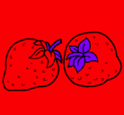 Dibujo fresas pintado por coco