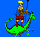 Dibujo Caballero San Jorge y el dragon pintado por albertalex
