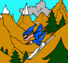 Dibujo Esquiador pintado por leo