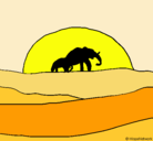 Dibujo Elefante en el amanecer pintado por martukii