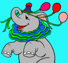 Dibujo Elefante con 3 globos pintado por sofifux