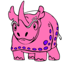 Dibujo Rinoceronte pintado por axel