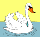 Dibujo Cisne en el agua pintado por camila