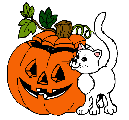 Calabaza y gato