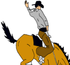Dibujo Vaquero en caballo pintado por rodrigo