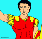 Dibujo Escultura del César pintado por roma