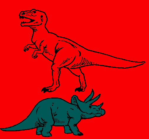 Triceratops y tiranosaurios rex