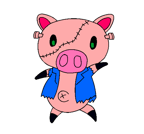 Cerdito graffiti frankensteint