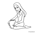 Dibujo Mujer y jarrón pintado por ppp