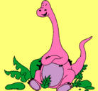 Dibujo Diplodocus sentado pintado por brukis