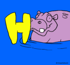 Dibujo Hipopótamo pintado por oscar