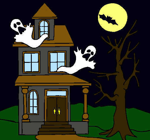 Dibujo de Casa fantansma pintado por Halloween en  el día  12-10-10 a las 22:36:24. Imprime, pinta o colorea tus propios dibujos!