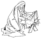 Dibujo Nacimiento del niño Jesús pintado por jesusymaria