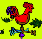 Dibujo Veletas y gallo pintado por HelenSequeira