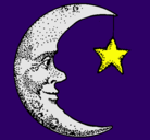 Dibujo Luna y estrella pintado por fanny