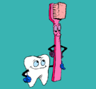 Dibujo Muela y cepillo de dientes pintado por naydelintorresrodriguez