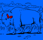 Dibujo Búfalo  pintado por ammii