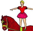 Dibujo Trapecista encima de caballo pintado por francina