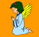 Dibujo Ángel orando pintado por sidora