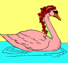 Dibujo Cisne con flores pintado por jesus