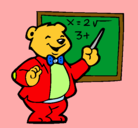 Dibujo Profesor oso pintado por andrea