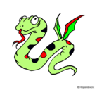 Dibujo Serpiente con alas pintado por fran