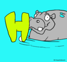 Dibujo Hipopótamo pintado por bruno