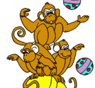 Dibujo Monos haciendo malabares pintado por sandra
