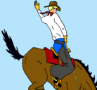 Dibujo Vaquero en caballo pintado por narciso