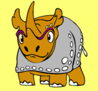 Dibujo Rinoceronte pintado por david